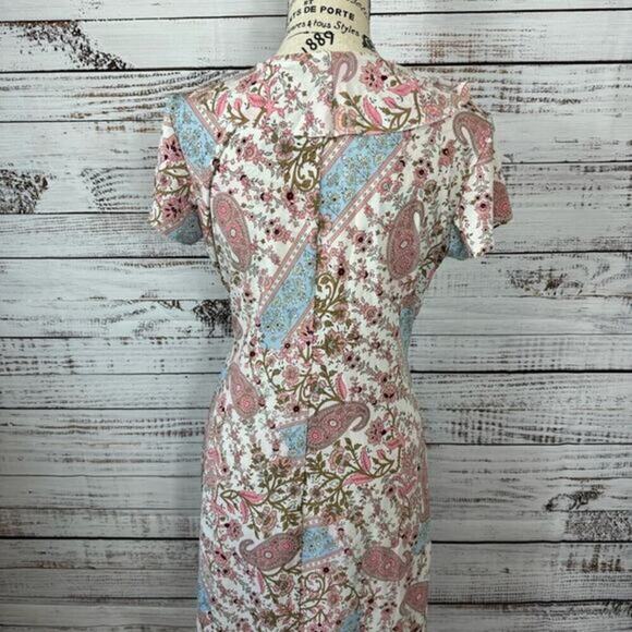 Jonathan Martin floral lace wrap style flowy size 8 cap sleeve midi‎ Dress - Picture 4 of 9